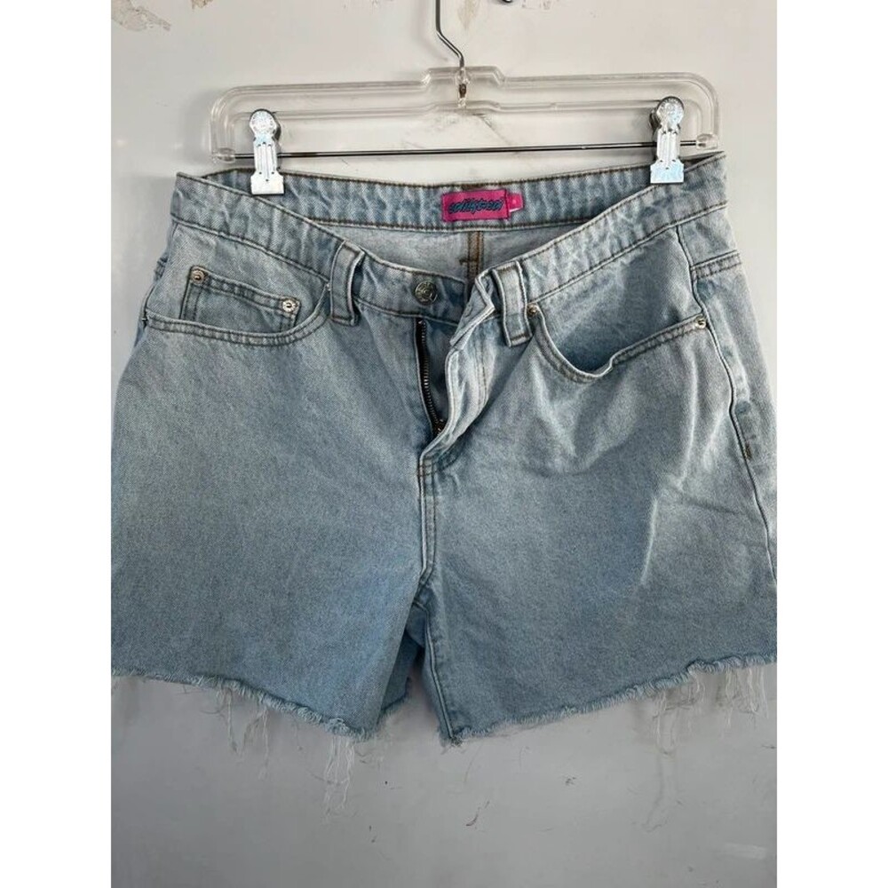 Edikted cut off light blue denim shorts size medium